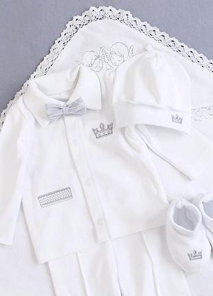 Крестильный набор на крестины костюм и крыжма от тм ladan