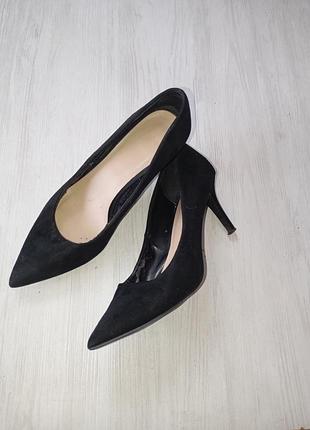 Туфли лодочки черные new look под замш