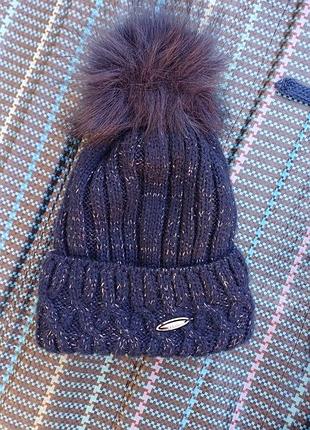 Шапка зимняя зимняя на флисе синяя 50 52 54 56