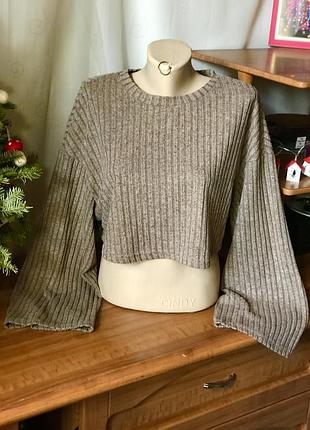 Кофта в рубчик з широким рукавом