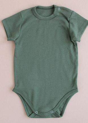 Боди для новорожденных на короткий рукав, интерлок от тм ladan хаки, 20, 62