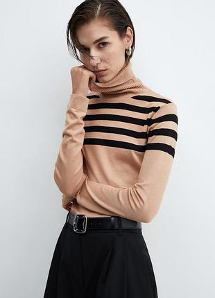 Светр, светрик тонкий, светр смужка тонгий свитер з коміром