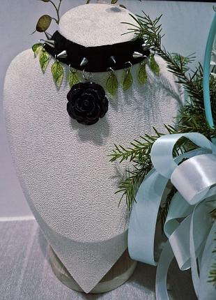 Чокер готический цветок♡