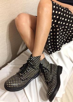 Женские кожаные ботинки демисезонные на шнуровке доктор мартинс 38 размер