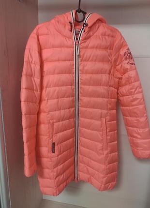 Куртка женская удлиненная демисезонная alive, размер s-m, розово- коралловая