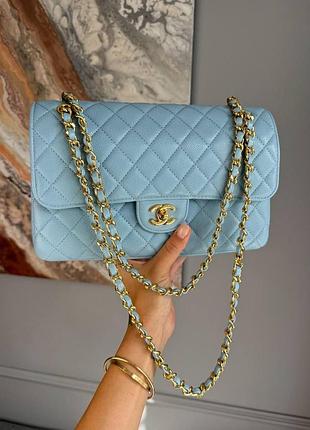 ❤️нhanel classic flap caviar blue with gold hardware premium - женская ножка сумочка