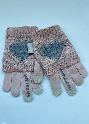 Женские перчатки розовые розового цвета amsterdam