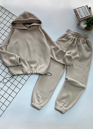 Теплий флісовий костюм для дівчинки