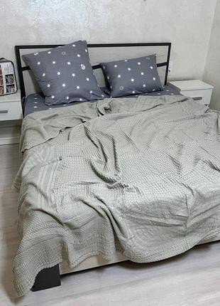 Набор постельного белья евро с покрывалом