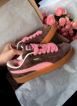 Кроссовки puma suede xl brown/pink