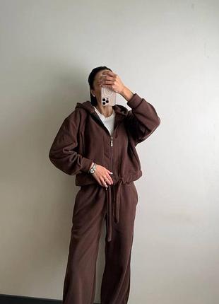 Теплий вільний костюм з двостороннього флісу