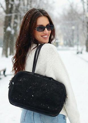 Сумка женская замш 594046 черная