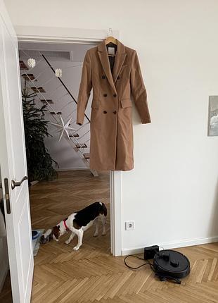 Mango пальто коричневе бежеве