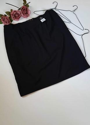 Eur 52 базовая черная женская юбка большой размер батал No411