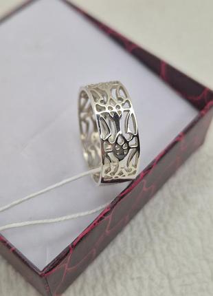 Срібна каблучка тризуб 19 розмір, герб україни, унісекс, кольцо серебро 925