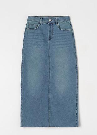 Джинсова максі спідниця