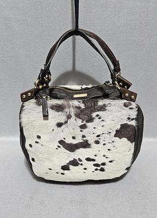 Цікава шкіряна сумка з хутром nicoli