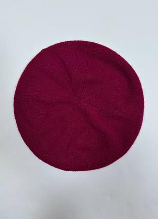 Жіночий бордовий винний кашеміровий берет 100% кашемір john lewis оригінал