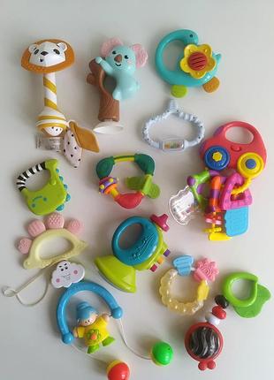Набір іграшок для дитини гризунки брязкальця 11 штук погремушка лот машинка коала лев зебра