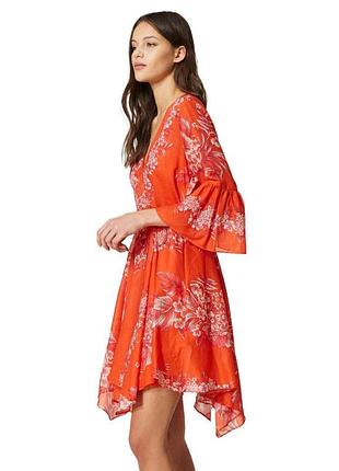 Асимметричное красное платье из хлопкового мусона от twin-set