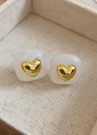 Серьги из акрила сердца