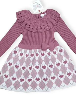 Сукня вʼязана тепла з бавовняного трикотажу з візерунком у ромб nula bug