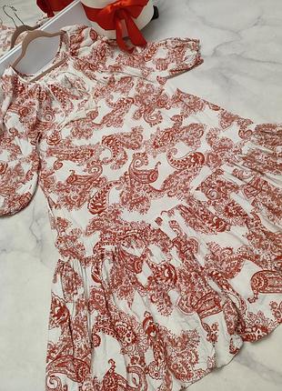 Платье в этно платье миди свободного кроя