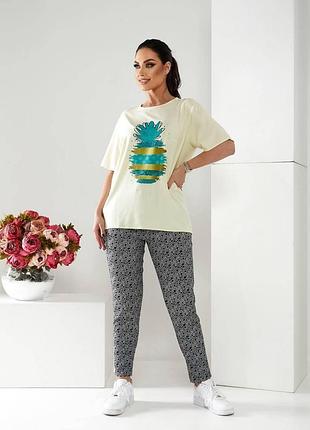 Женский летний костюм футболка и штаны