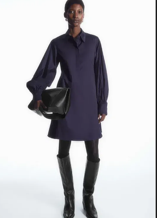 Хлопковое мини миди платье cos