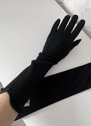 Високі довгі чорні рукавички перчатки parfois вовна
