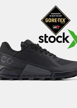 Новинка мужская термо кроссовки ecco biom 2.1 x country black/grey goretex