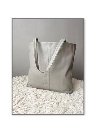 Велика шкіряна сумка шопер