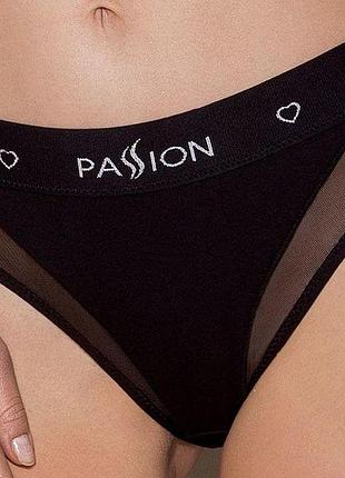 Passion ps002 panties (xl) - труси з прозорою вставкою (чорні)