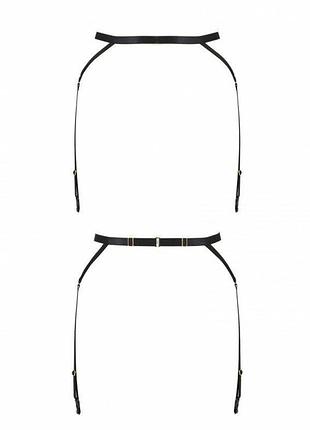 Пояс-стрепы с подвязками для чулок meggy garter belt black s/m - passion exclusive