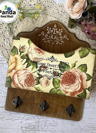 Ключница ручной работы "винтажные розы"