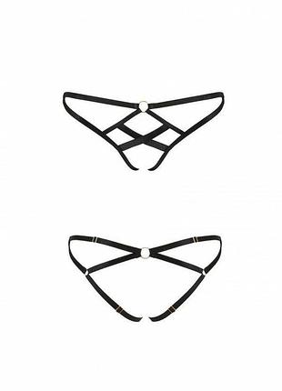 Трусики из стреп nicky thong black l/xl - passion exclusive