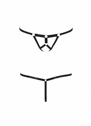 Трусики стринги из стреп armanda thong black xxl/xxxl - passion exclusive