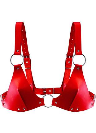 Feral feelings - bikini top red - ліф з натуральної шкіри