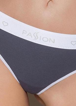 Passion ps007 panties (xl) - спортивні жіночі труси (чорно-сірі)