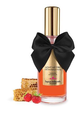Разогревающее масло bijoux indiscrets light my fire - wild strawberry & honey