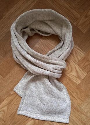 Фирменный зимний меланжевый шарф на флисе мужской женский.