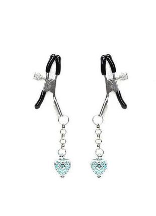 Зажимы для сосков liebe seele glow-in-dark nipple clamps light blue