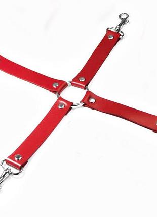 Feral feelings - 4 way connector - крестовина для ног бдсм (красный)