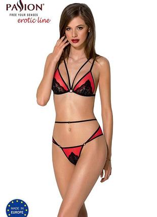 Passion peonia set red l/xl - комплект нижньої білизни