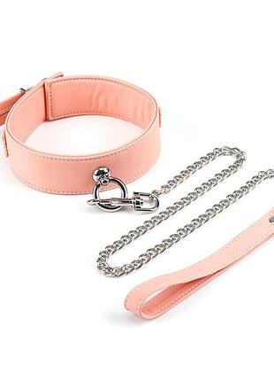 Ошейник с поводком liebe seele dark candy pink collar with leash