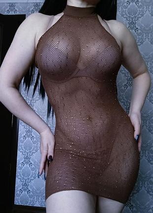 Сексуальный женский песньюар стразы