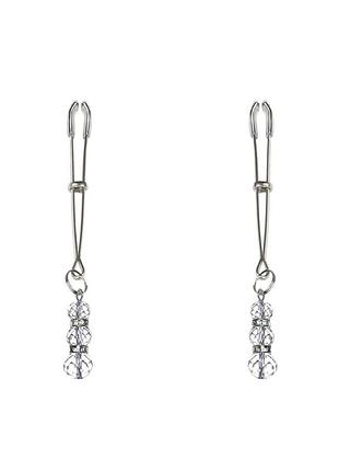 Feral feelings - thin nipple clamps - тонкие зажимы для сосков с подвеской (серебряный/прозрачный)