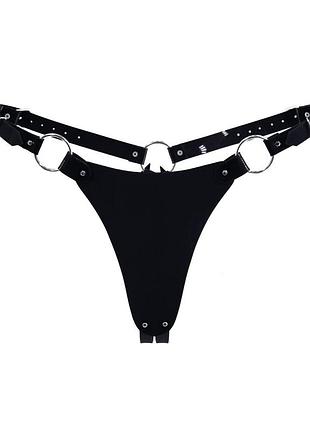 Feral feelings - string bikini black - трусики класичні з пвх без фталатів