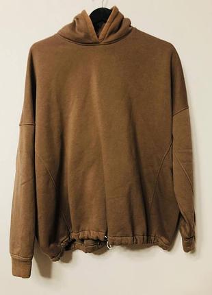 Худі кофта з капюшоном жіноча бежева over one size ukraine, розмір l - xl