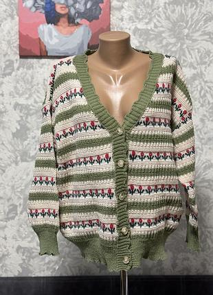 Кардиган жіночий укорочений з гарним принтом